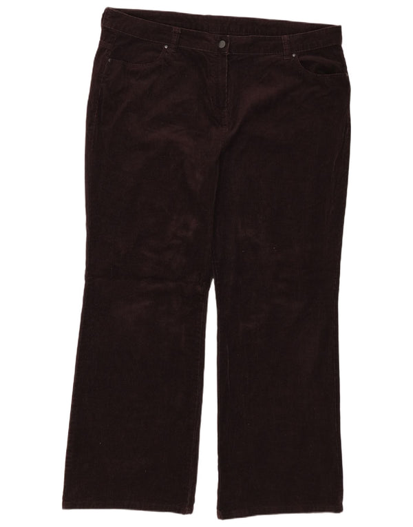 Pantaloni dritti in velluto a coste da donna Marks & Spencer UK 22 3XL W42 L31 Marrone