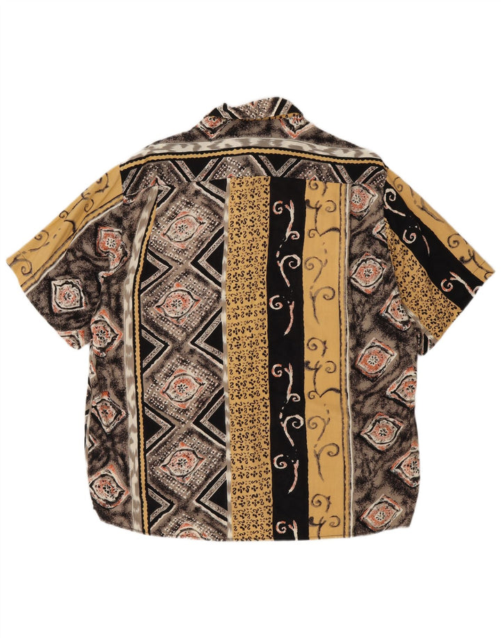 Camicia a maniche corte da uomo con motivo astratto Cotton Club grande multicolore
