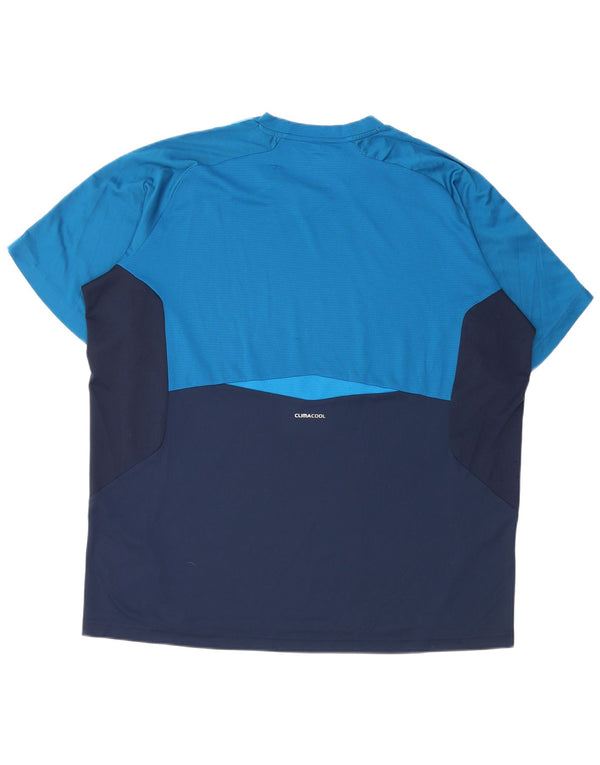 T-shirt Adidas Climacool da uomo Top 2XL Poliestere color block blu navy