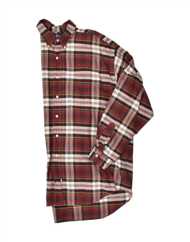RALPH LAUREN Camicia da uomo in cotone a quadri rossi grandi
