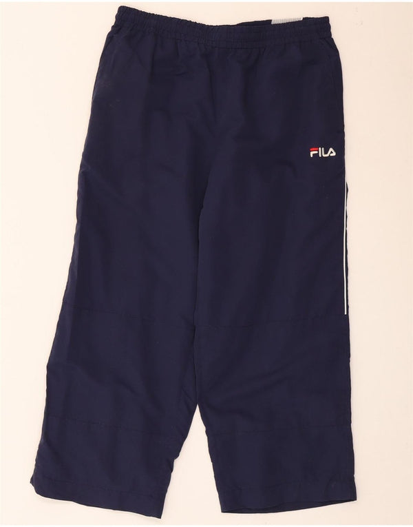 Pantaloni da tuta corti da uomo Fila Large in poliestere a blocchi di colore blu navy
