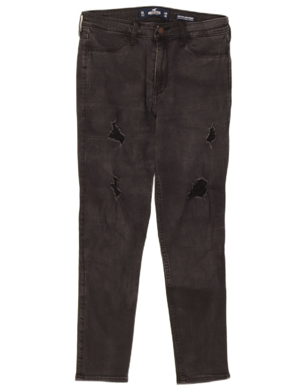 Jeans skinny con gambali a vita alta Hollister da donna US 9 medi W29 L26 neri