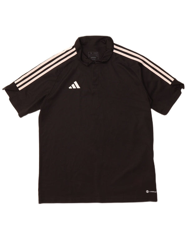 Polo ADIDAS da uomo Aeroready Regular Fit in poliestere nero medio