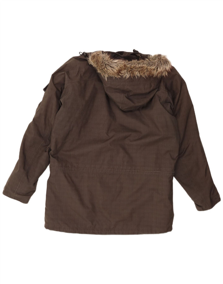 Jack Wolfskin Giacca da uomo Sherpa Parka con cappuccio UK 34 Small Poliestere grigio