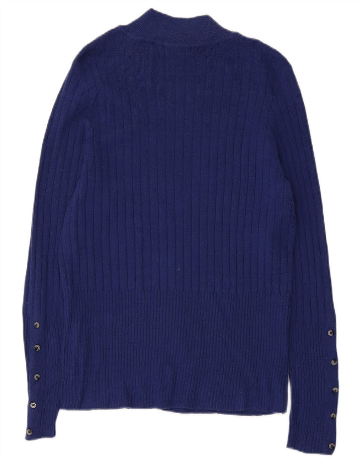 Maglione maglione a collo alto da donna Marks & Spencer UK 16 grande blu navy