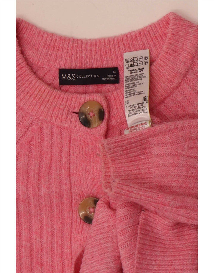 Maglione cardigan da donna Marks & Spencer UK 14 Acrilico rosa medio