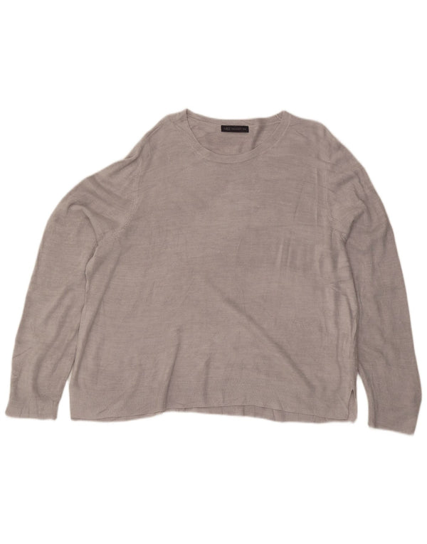 Maglione maglione con scollo a barca da donna Marks & Spencer UK 24 4XL acrilico grigio
