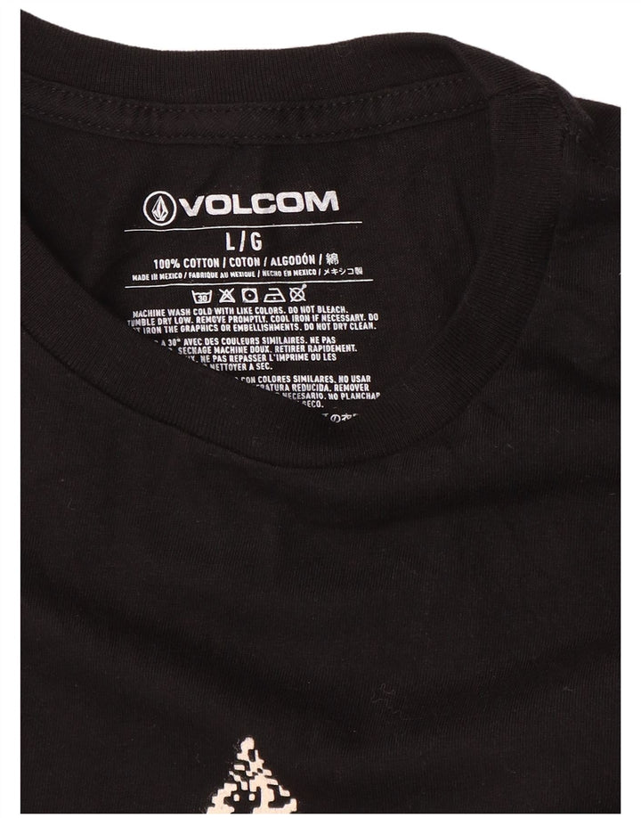T-shirt grafica da uomo Volcom Top grande in cotone nero