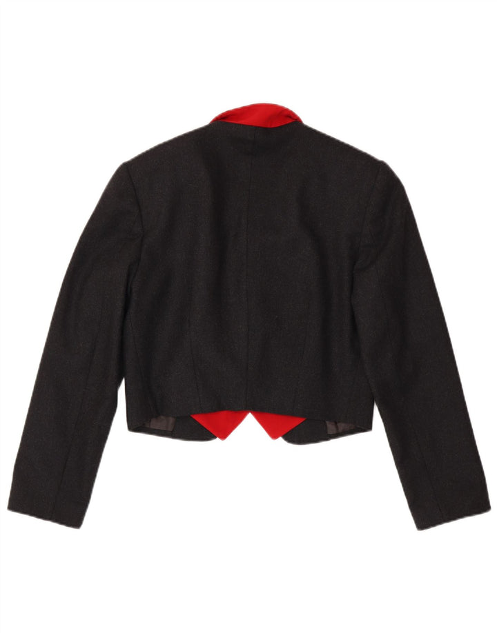 Giacca blazer doppiopetto corta da donna Aria UK 10 piccola grigia