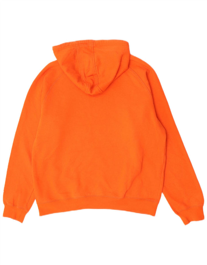 Maglione con cappuccio grafico da uomo Kappa grande in cotone arancione