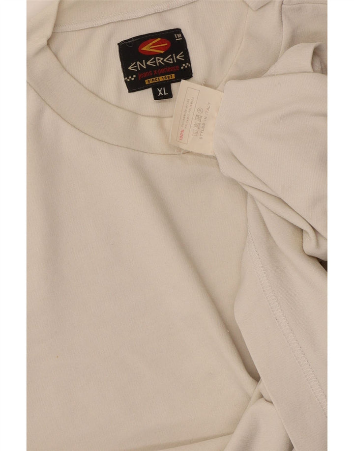 T-shirt grafica da donna ENERGIE UK 18 XL bianca in poliammide
