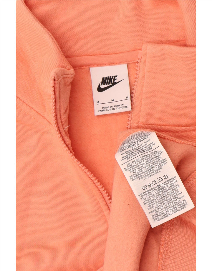 Felpa Nike da uomo con zip e collo, in cotone arancione medio