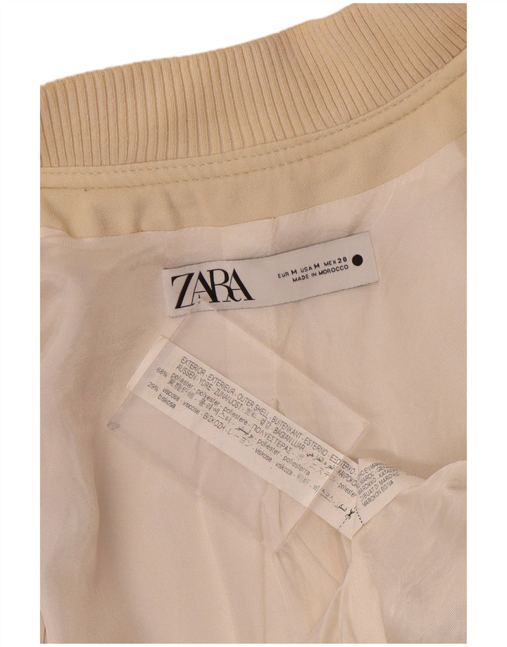 Giubbotto bomber corto da donna Zara UK 14 Viscosa beige medio