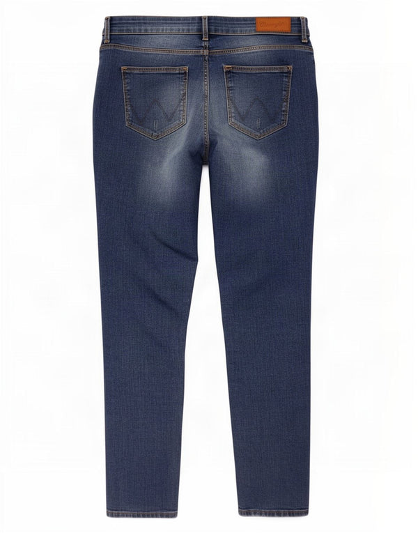 Jeans skinny effetto consumato corto da donna Wrangler W29 L26 cotone blu