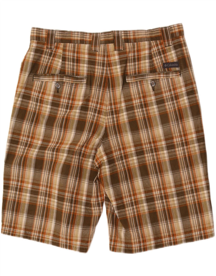 Pantaloncini chino da uomo Columbia W36 cotone a quadri marroni grandi
