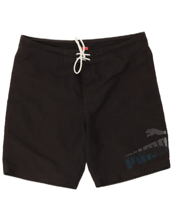 Pantaloncini da bagno grafici da uomo Puma Large neri