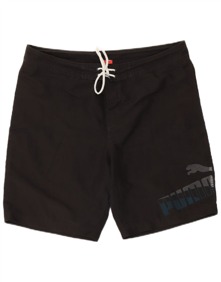Pantaloncini da bagno grafici da uomo Puma Large neri