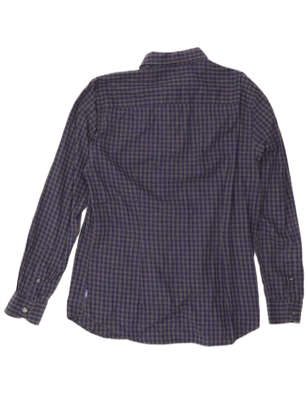Camicia Armani Collezioni Uomo Cotone Vichy Blu Medio