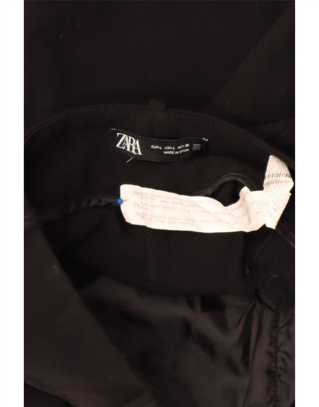 Pantaloni chino affusolati da donna Zara grandi W30 L26 poliestere nero