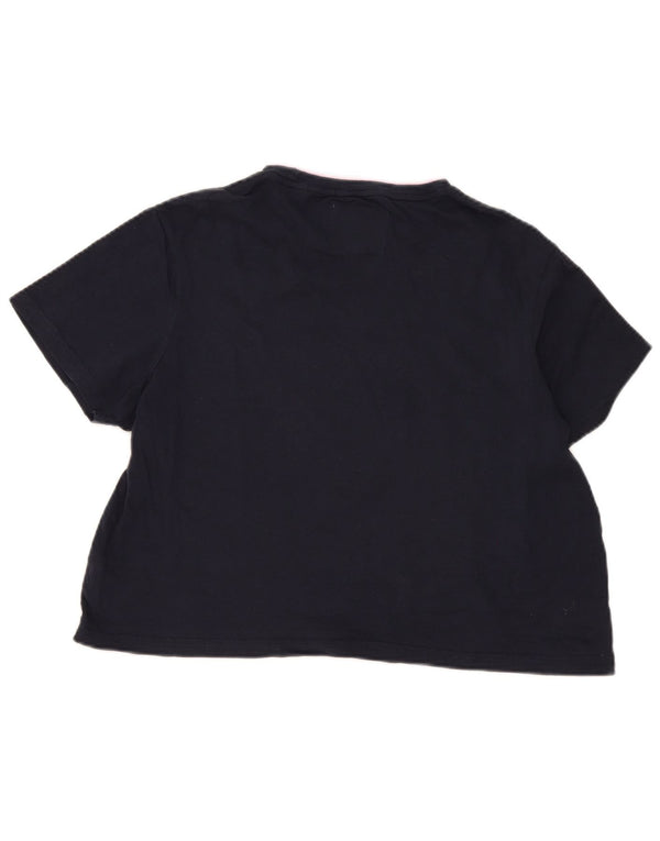 T-shirt grafica da donna Jack Wills Top UK 16 grande cotone blu navy