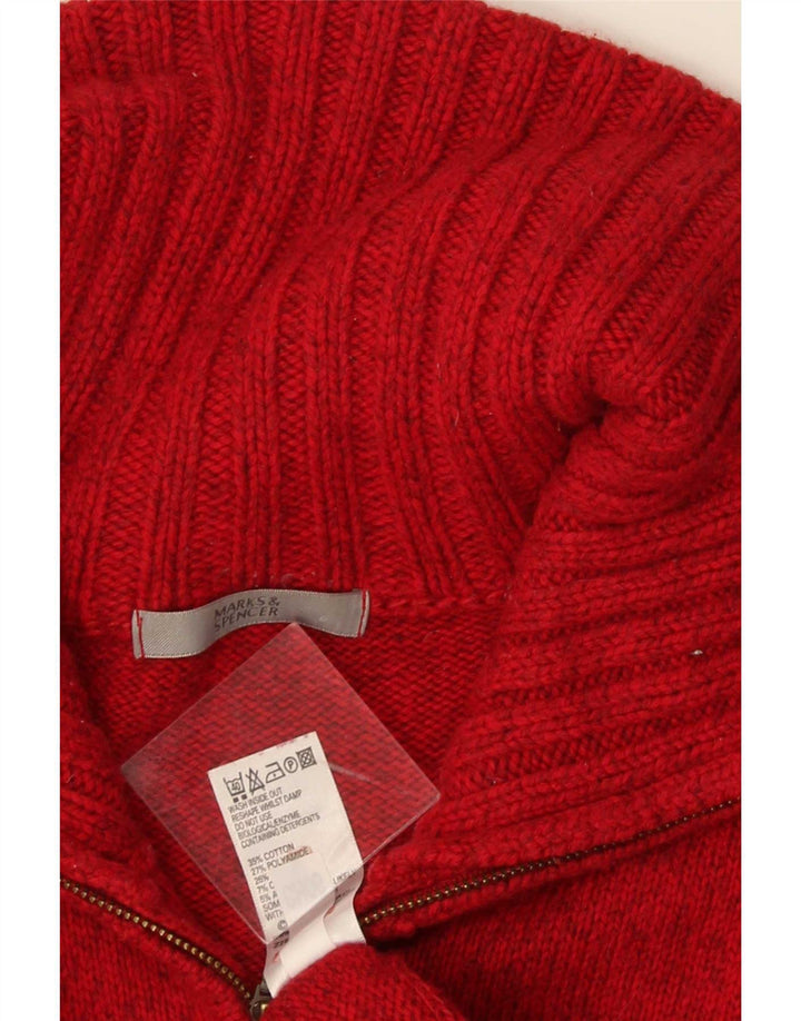 Maglione cardigan da donna Marks & Spencer UK 16 grande cotone rosso