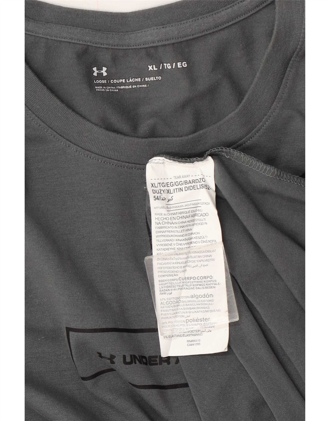 Maglia da uomo Under Armour a maniche lunghe XL in cotone color block grigio
