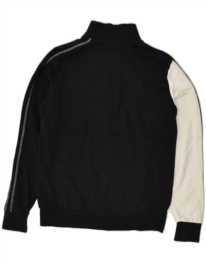 PUMA Mens Tracksuit Top Jacket Small Black Colourblock Cotton | Vintage Puma | Thrift | Second-Hand Puma | Used Clothing | Messina Hembry 