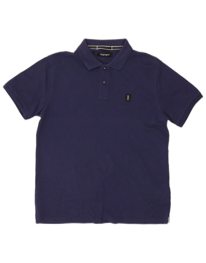 Polo da uomo Refrigue piccola in cotone blu navy