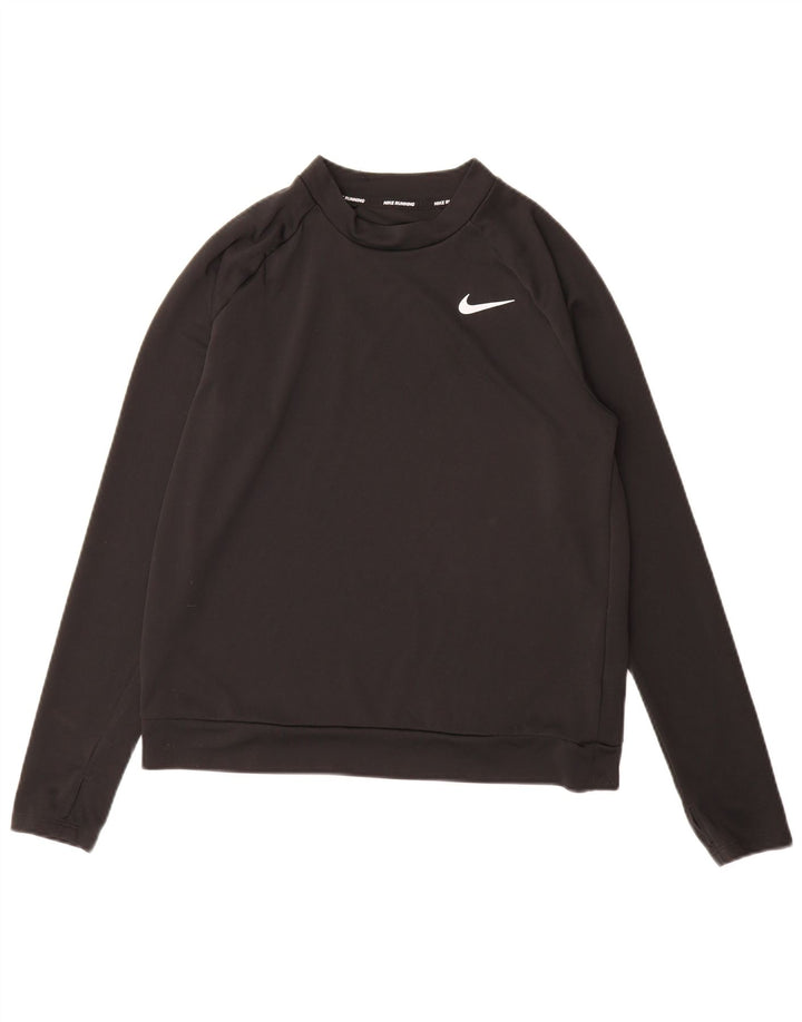 Maglia Nike Dri Fit da uomo a manica lunga piccola in poliestere nero