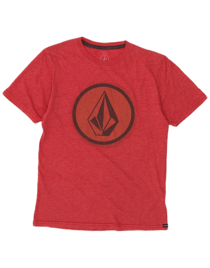 Volcom T-shirt grafica da donna Modern Fit Top UK 12 Medio Rosso Cotone