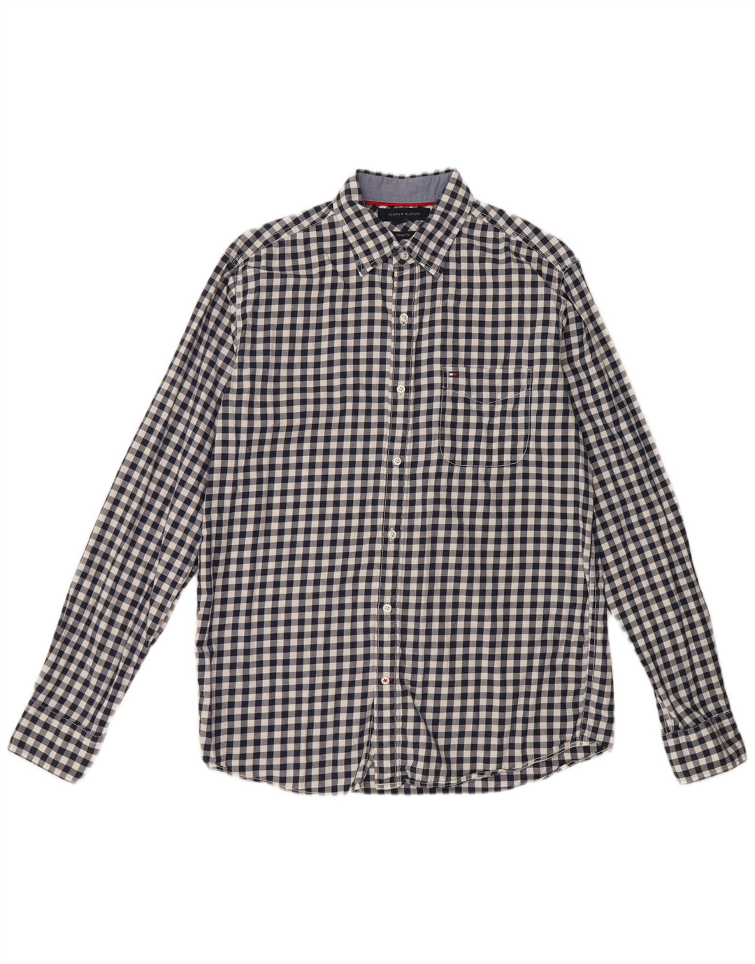 TOMMY HILFIGER Camicia da uomo in flanella dal taglio vintage, percalle nero medio