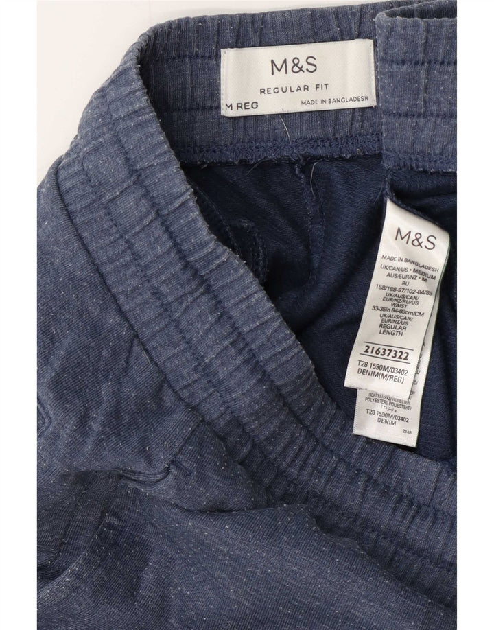 Pantaloni da tuta da uomo Marks & Spencer vestibilità regolare in cotone blu medio
