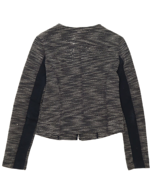 Giacca blazer da donna con zip intera Armani Jeans IT 42 media nera screziata