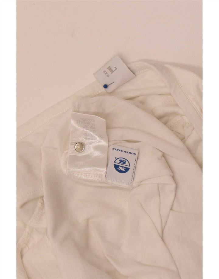 Top corto da donna North Sails UK 14 grande cotone bianco