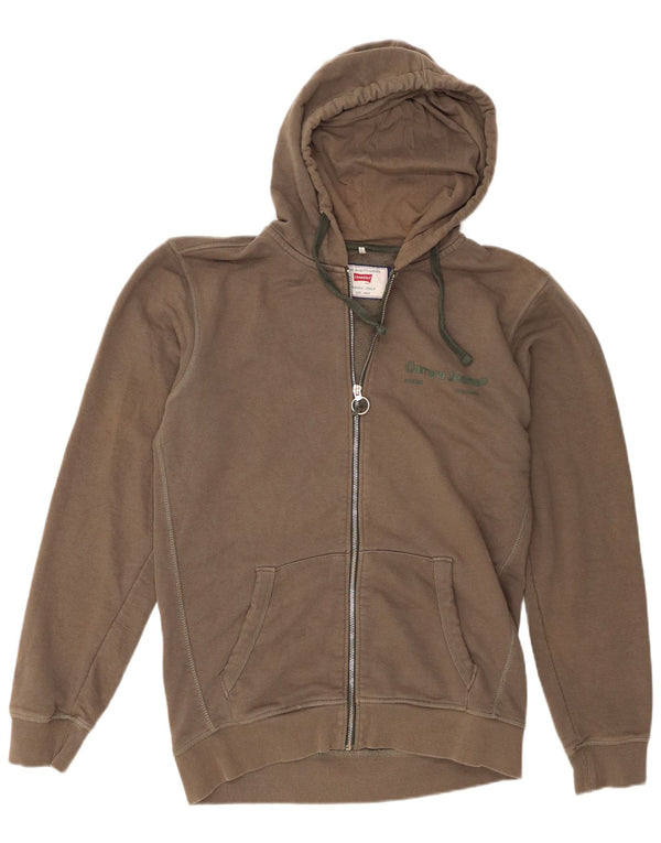 Carrera Maglione con cappuccio e zip da uomo grande in cotone kaki