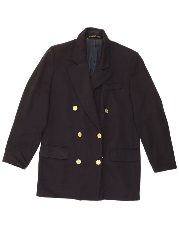 Giacca blazer doppiopetto da donna Marks & Spencer UK 12 medio blu navy