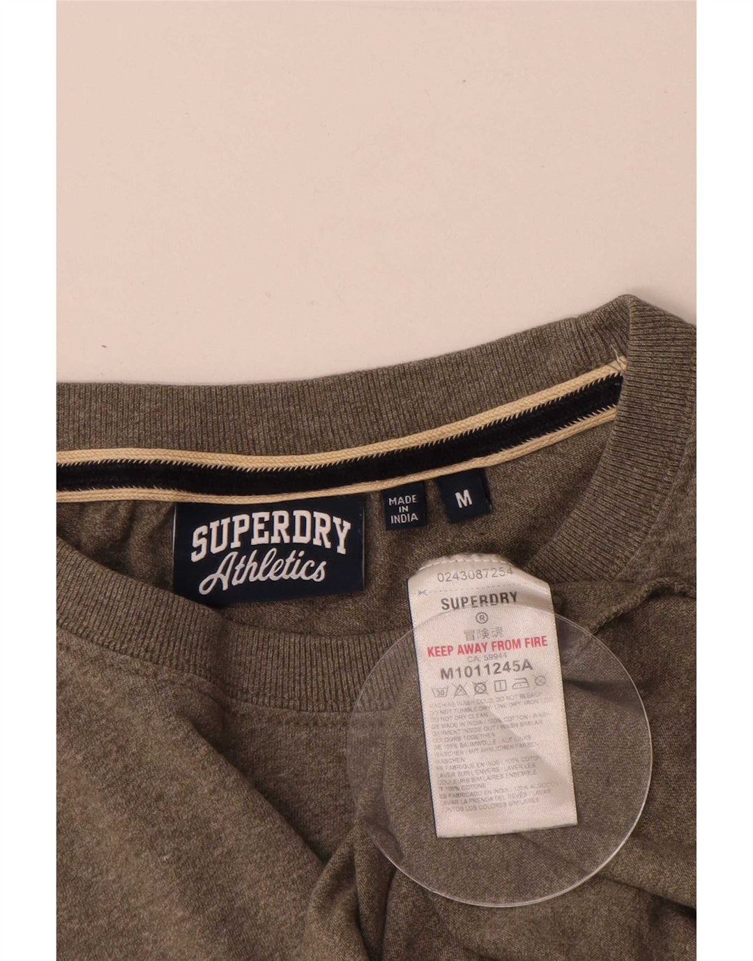 T-shirt da uomo Superdry Top in cotone chiazzato medio kaki