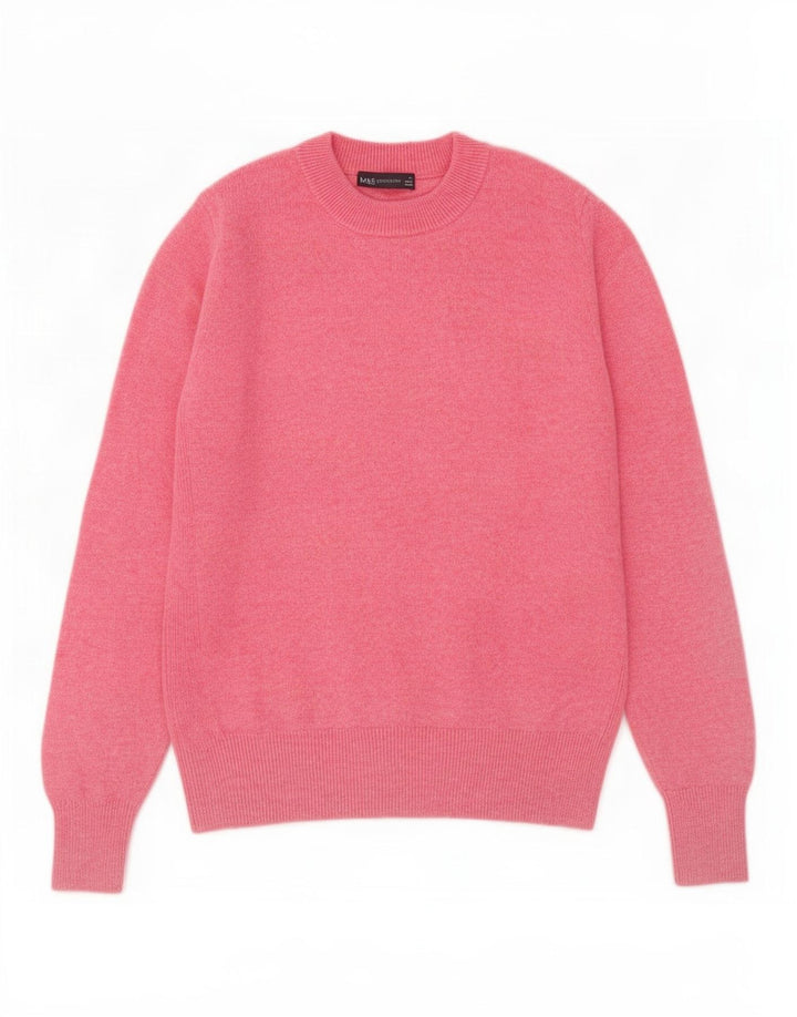 Maglione maglione girocollo da donna Marks & Spencer UK 12 Rosa medio