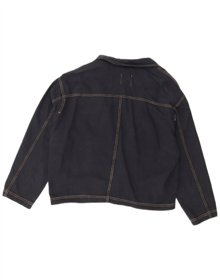 Giacca blazer in denim oversize a 1 bottone da donna Zara UK 14 blu navy medio