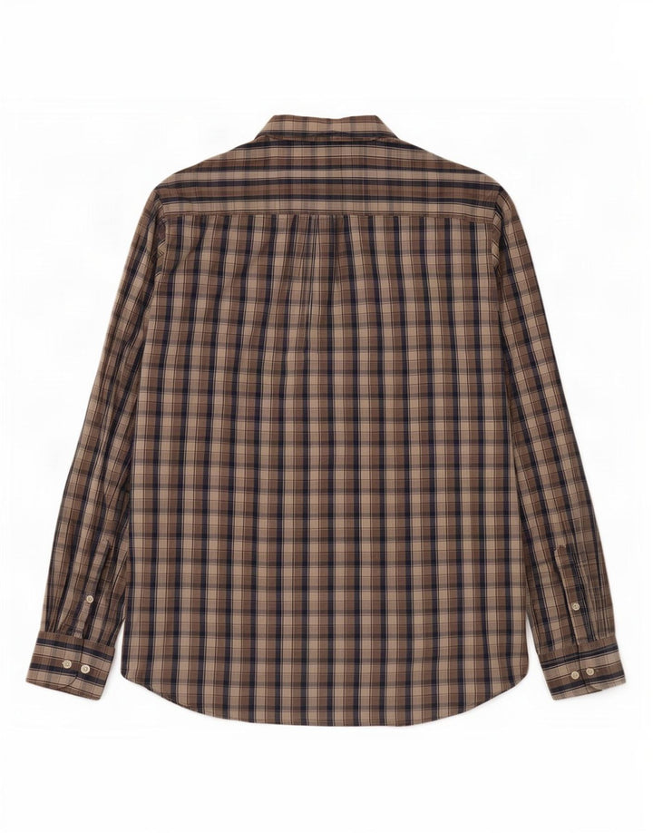 Camicia vintage da uomo 2XL in cotone a quadri marrone