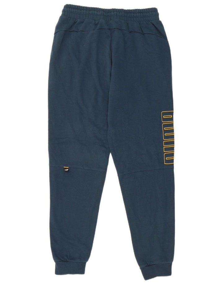 Pantaloni da tuta grafica da uomo Puma Joggers medi in cotone blu navy