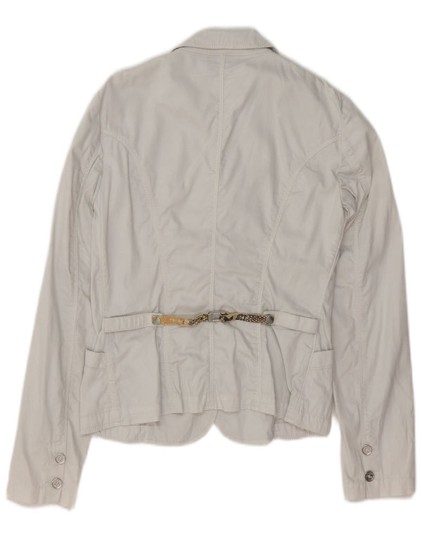 Giacca Blazer 3 Bottoni Donna TRUSSARDI IT 40 Small Cotone Bianco