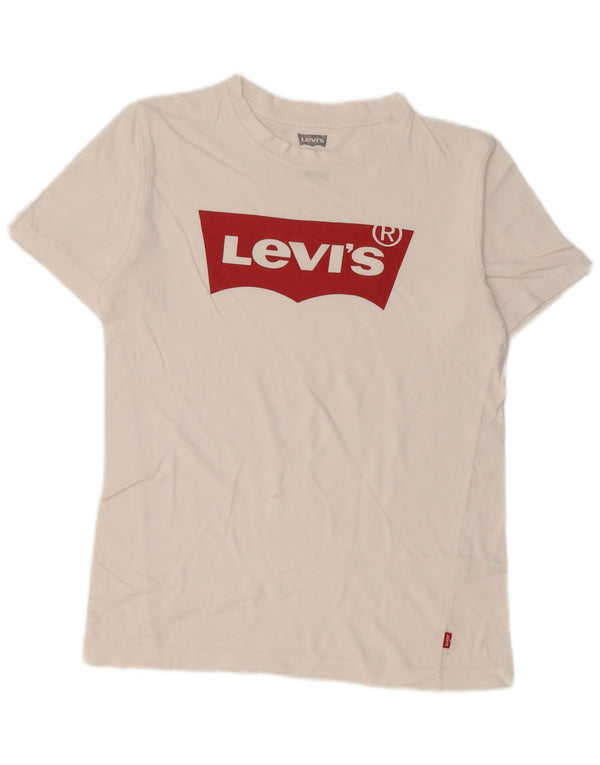 T-shirt grafica per ragazzi Levi's Top 11-12 anni in cotone bianco