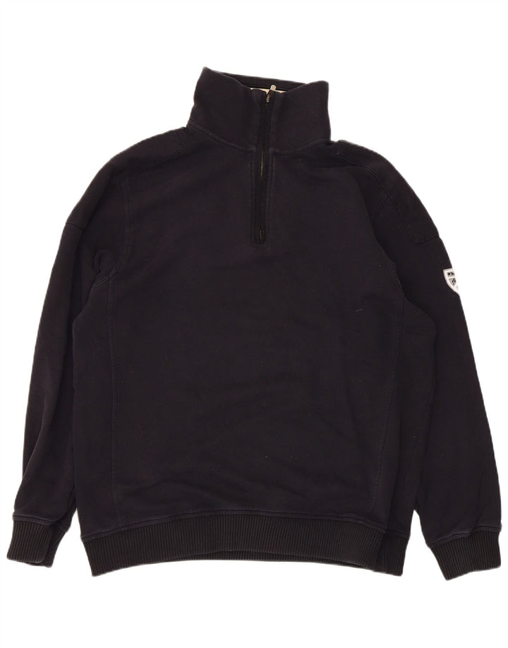 Felpa Bugatti da uomo con zip e collo, maglione XL, cotone nero