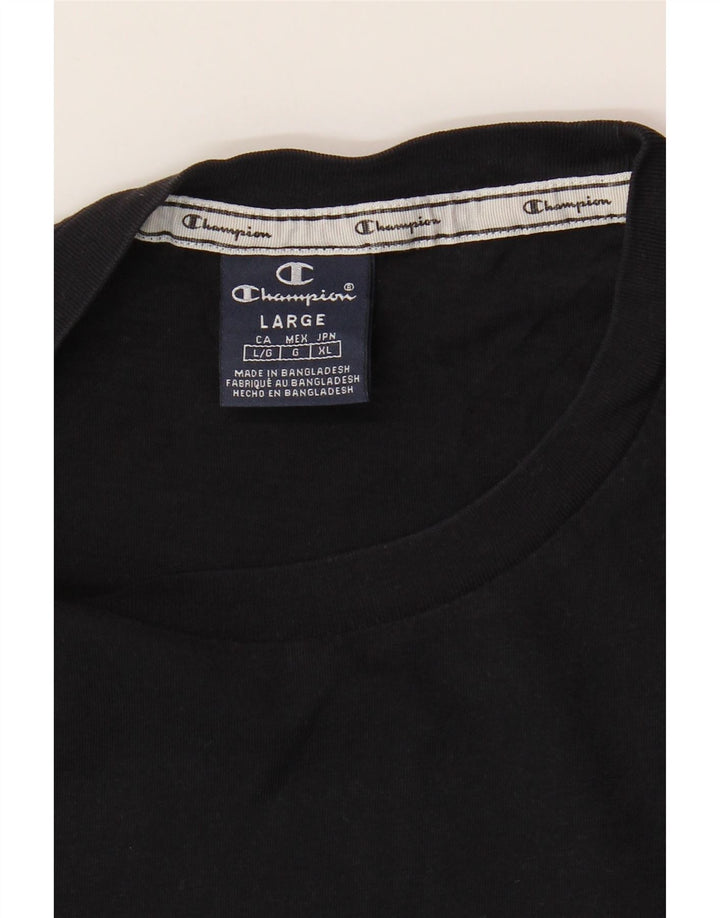 T-shirt grafica da uomo CHAMPION Top grande nera