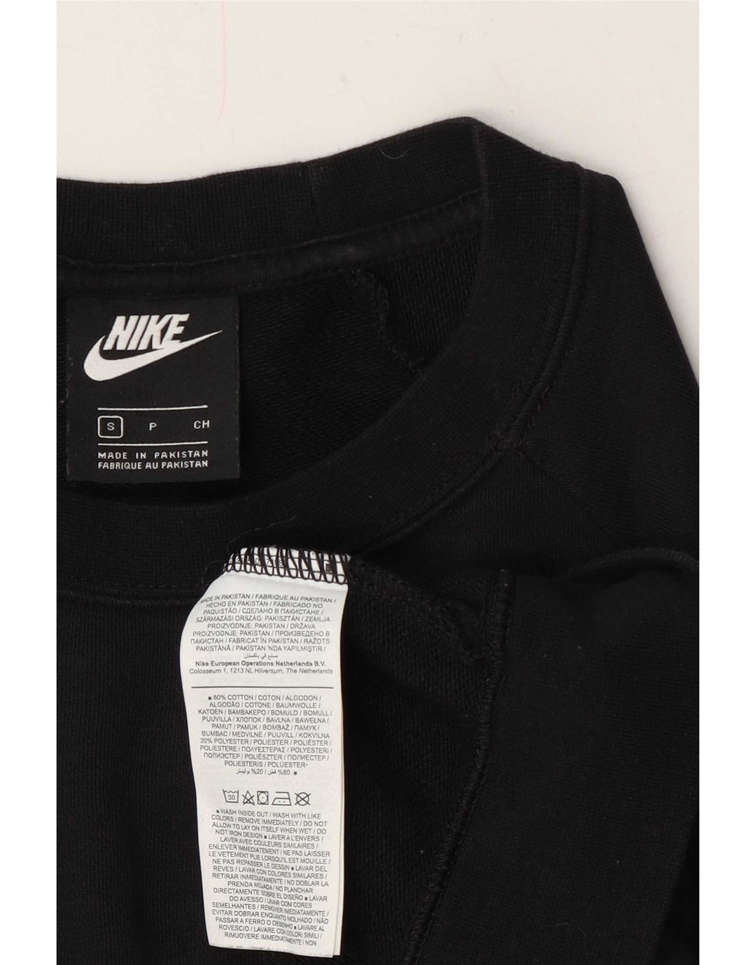 Felpa oversize da donna Nike UK 10 piccola in cotone nero