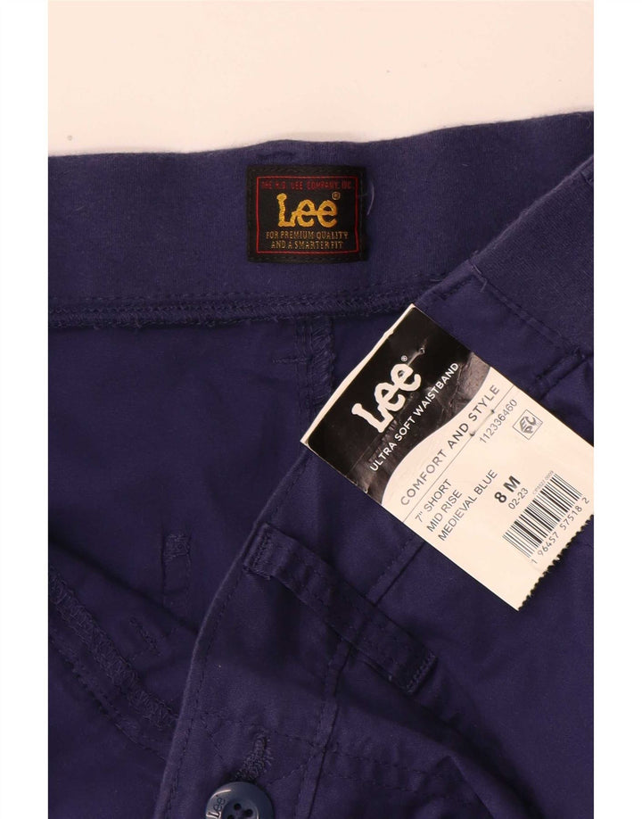 Pantaloncini chino da donna a vita media Lee US 8 medi W30 cotone blu navy