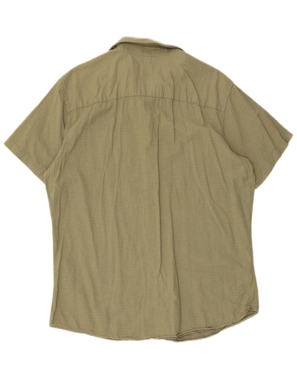Camicia a maniche corte da uomo Jack & Jones XL verde gessato in cotone