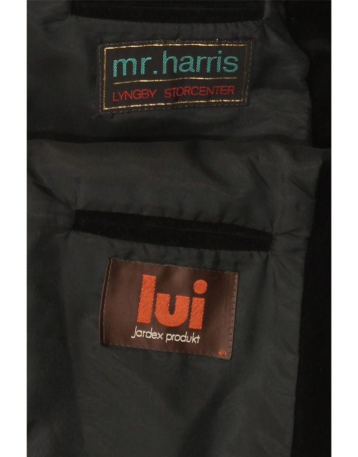 MR. HARRIS Mens 2 Button Blazer Jacket UK 38 Medium Black Vintage Mr. Harris and Second-Hand Mr. Harris from Messina Hembry 