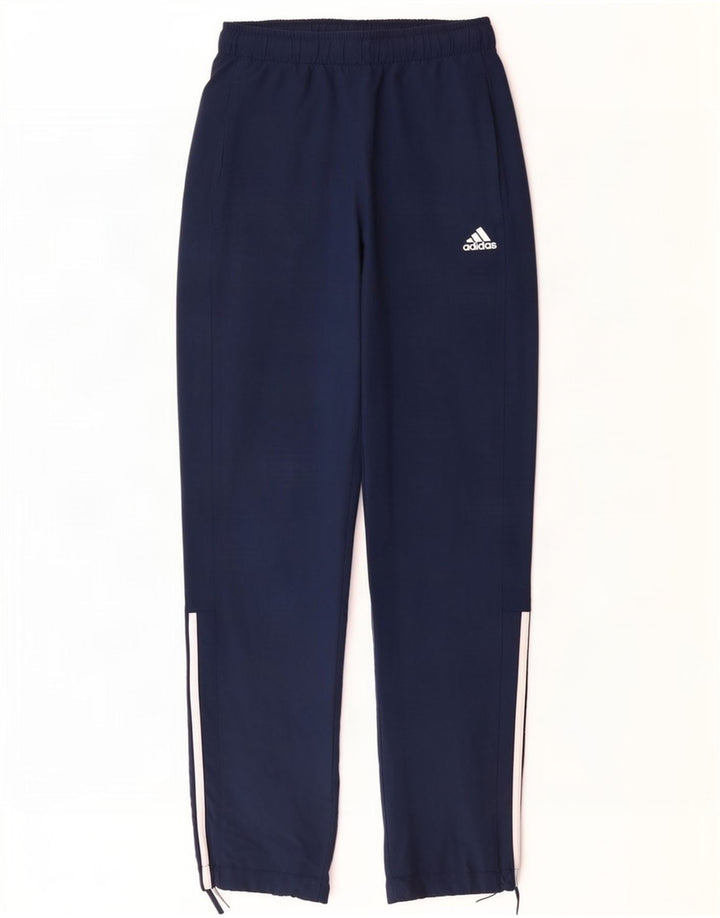Pantaloni da tuta Adidas Climalite da uomo medi in poliestere blu navy
